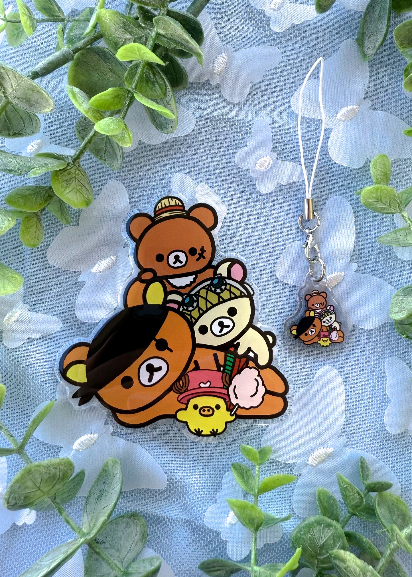 Rilakkuma X Straw Hats Phone Charm & Grip