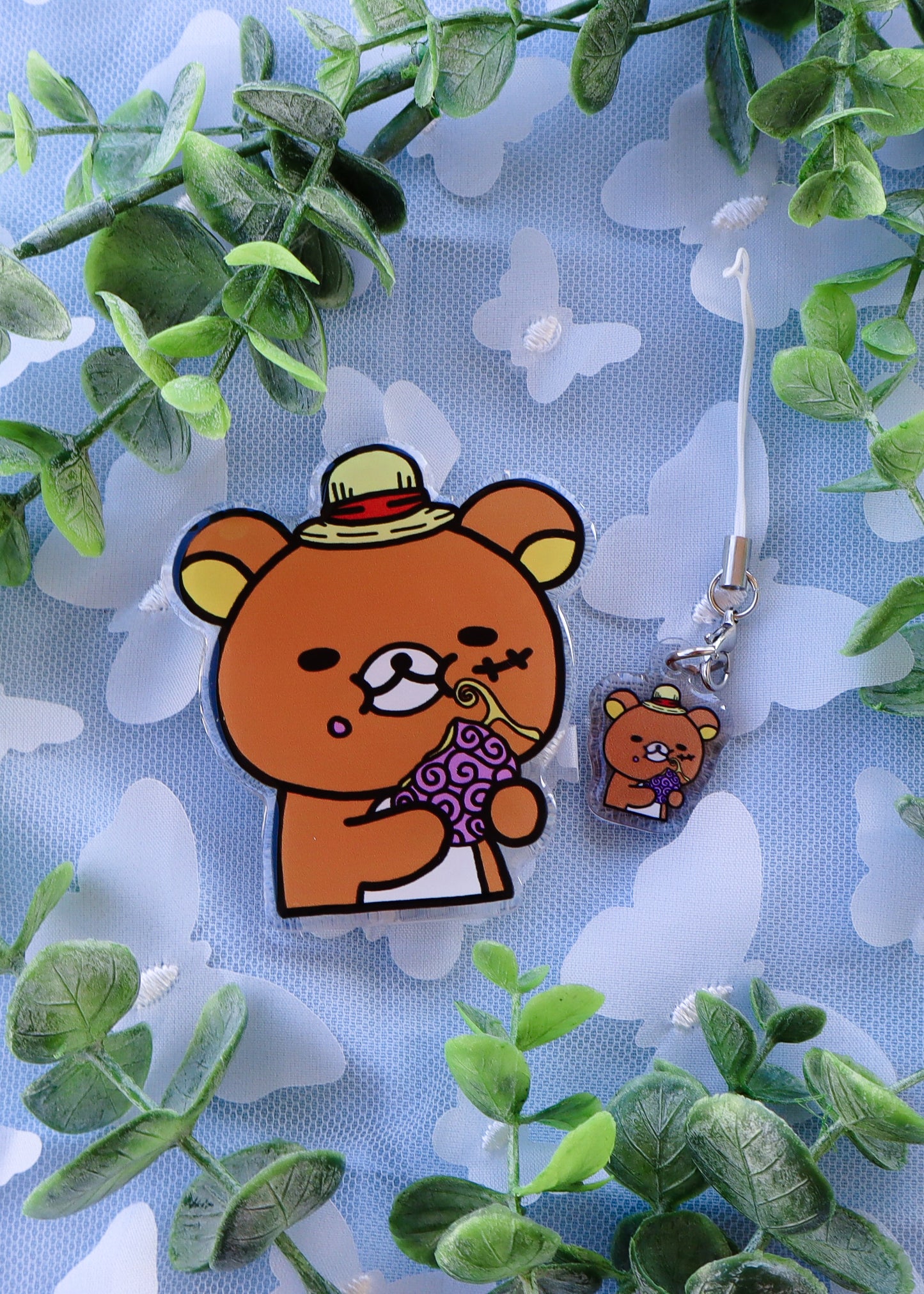 Rilakkuma X Munching Luffy Phone Charm & Grip Combo