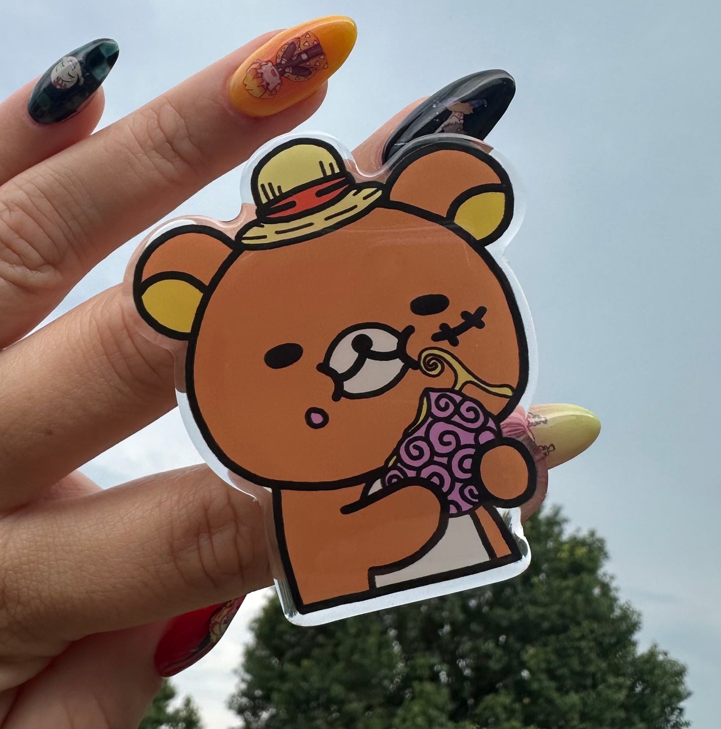 Rilakkuma x Munching Luffy Phone Grip