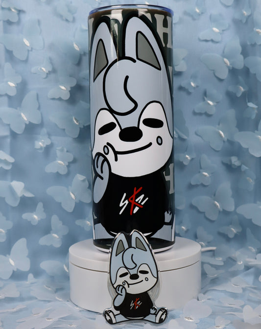 Skzoo Wolf Chan 20oz Tumbler & Phone Grip